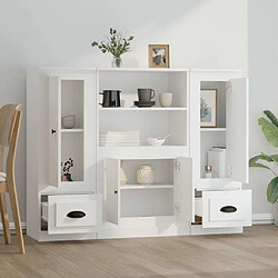 Avis Maison Chic Ensemble de 3 Buffets,commode,console pour rangement blanc bois d'ingénierie -MN17478