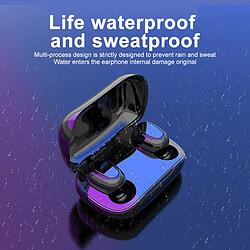 Universal Écouteurs Bluetooth sans fil avec microphone Écouteurs 9D HiFi Sport Bouchons d'oreille étanches Écouteurs Bluetooth 5.0