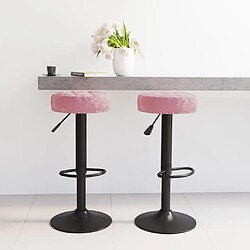 vidaXL Tabourets de bar lot de 2 rose velours 