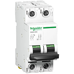 Schneider Electric disjoncteur - schneider c60h-dc - 2 pôles - 1 ampère - courbe c - a9n61521