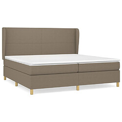 vidaXL Sommier à lattes de lit avec matelas Taupe 200x200 cm Tissu