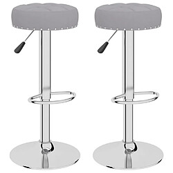 vidaXL Tabourets de bar lot de 2 gris tissu