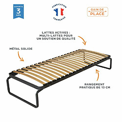 Avis Ebac Lit gigogne + matelas Marly - 80x190 - Mousse - 20 lattes bois - Gain de place