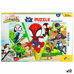 Puzzle Enfant Spidey Double face 50 x 35 cm 24 Pièces (12 Unités) 