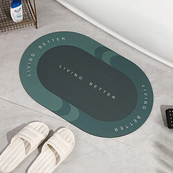 LUUCOZK Tapis de bain antidérapants absorbants à séchage rapide pour salle de bain -Ovale vert-60x90 