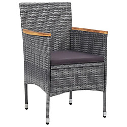 Avis Maison Chic Mobilier à dîner 3 pcs de jardin - Ensemble table et chaises d'extérieur - Salon/Mobilier de jardin classique Résine tressée Gris -MN74867