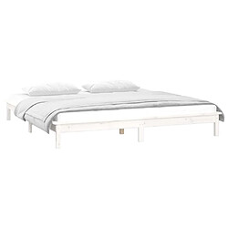 Acheter vidaXL Cadre de lit à LED sans matelas blanc 120x200 cm bois massif