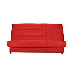 BEIJA Banquette clic-clac 3 places - Comfort BULTEX - L 192 x P 95 cm - Tissu rouge