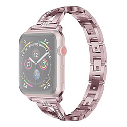 Wewoo Bracelet de montre en acier inoxydable coloré avec diamants pour Apple Watch séries 5 et 4 44 mm / 3 et 2 et 1 42 mm violet 