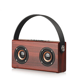 Yonis Enceinte Bluetooth Portable Power Bank Bois Haut Parleur Bluetooth Enceinte Stéréo 2 X 5 W Radio Fm Kit Mains Libres Bois YONIS