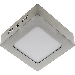 Plafonnier carré PESETA 1x6W LED 336lm 6000K 120° C.12xL.12xH3,5cm Nickel 