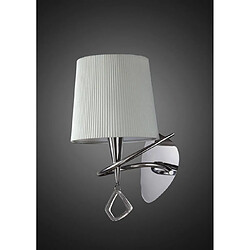 Luminaire Center Applique murale Mara avec interrupteur 1 Ampoule E14, chrome poli avec blanc ivoireAbat jour