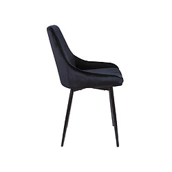 Acheter Vente-Unique Lot de 6 chaises - Velours et métal noir - Noir - MASURIE