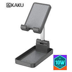 iKaku KSC-386 Support de téléphone portable de bureau avec fonction de charge Qi 10 W Gris 