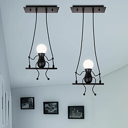 Stoex Suspension Luminaire Petit Homme en Fer Lampe Créative Design de Gens Moderne Pendentif Enfants Chambre Salon E27