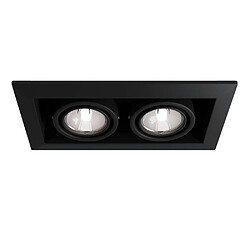 MAYTONI Encastré Twin Square Downlight Noir, 2 Lumières, GU10