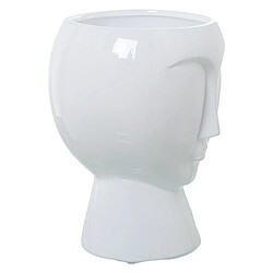 Vase Alexandra House Living Blanc Céramique Brillant Visage 27 x 27 x 35 cm