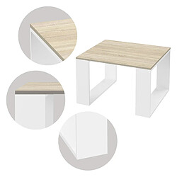 Acheter Table basse 65x65x40 cm aspect chêne/blanc ML-Design