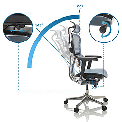 Chaise de bureau / Fauteuil de direction ERGOHUMAN GEN2 Tissu maille bleu hjh OFFICE