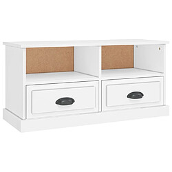 Maison Chic Meuble TV scandinave - Banc TV pour salon blanc 93x35,5x45 cm bois d'ingénierie -MN96335