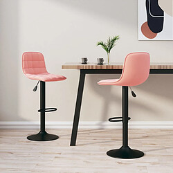 vidaXL Tabourets de bar lot de 2 rose velours 