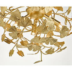 Avis Luminaire Center Plafonnier Yadira Feuille d'or 4 ampoules 32cm