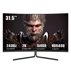 Moniteur de jeu incurvé TITAN ARMY C32C1S 1500R, panneau rapide HVA 31,5 pouces 2560*1440, taux de rafraîchissement de 240 Hz