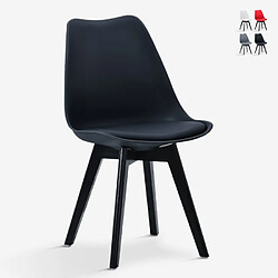 Ahd Amazing Home Design Chaise de cuisine moderne style Goblet scandinave avec pieds noirs Nordica BE