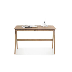 Pegane Bureau avec 2 tiroirs en chêne massif - L120 x H76 x P65 cm