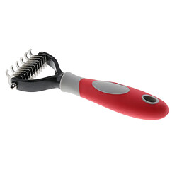 Peigne De Déshabillage De Chat Pour Animaux De Compagnie Chien Courte Brosse De Balayage Rouge pas cher