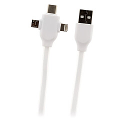 Zenitech Câble USB universel avec triple sortie USB-C, Micro USB et Lightning pour iPhone / iPad