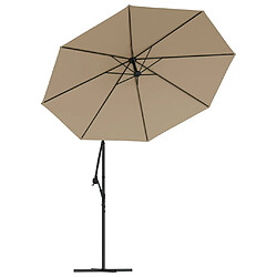 vidaXL Tissu de remplacement pour parasol déporté taupe 300 cm pas cher