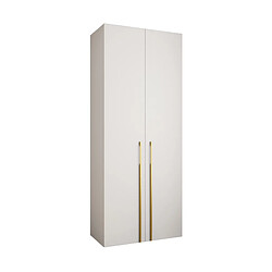 Abiks Meble Armoire à portes battantes Como 3 245,5/100/40 2 portes (blanc/doré)