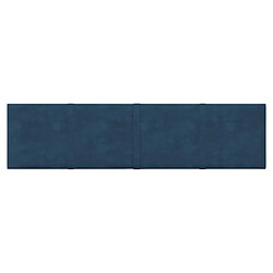 vidaXL Panneaux muraux 12 pcs Bleu 60x15 cm Velours 1,08 m²