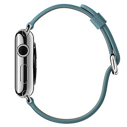 Acheter Wewoo Bracelet en cuir avec bouton de montre classique pour Apple Watch séries 3 et 2 & 1 42 mm bleu clair