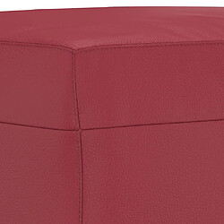 Acheter vidaXL Repose-pied Rouge bordeaux 60x50x41 cm Similicuir