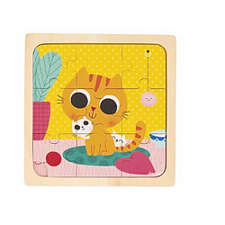 Juratoys-Janod Puzzle Chat Peanut en bois 