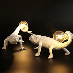 Avis Universal Nordic Seletti lézard lumineux moderne mignon leader résine animal caméléon lampe de table chambre salon maison décoration luminaire (applique style C)