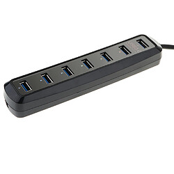 Répartiteur USB 3.0 Hub 7 ports USB 3.0 haute vitesse, transmission rapide, noir