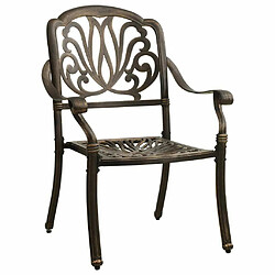 Maison Chic Lot de 2 Chaises de jardin,Fauteuil d'extérieur Aluminium coulé Bronze -MN45367