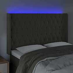 Acheter Maison Chic Tête de lit scandinave à LED,meuble de chambre Gris foncé 147x16x118/128 cm Velours -MN22616