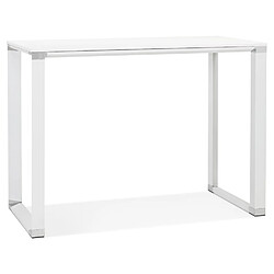 Alterego Table haute / bureau haut 'XLINE HIGH TABLE' en bois blanc - 140x70 cm