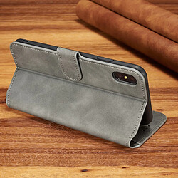 Avis Etui en PU style rétro gris pour votre Apple iPhone XS Max