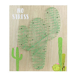 The Home Deco Factory Cactus lumineux sur chassis en bois no stress 35 cm.