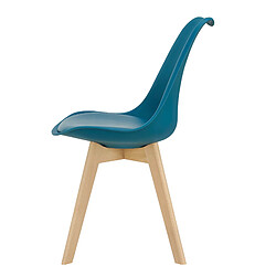 Acheter Lot de 2 Chaises de Salle à Manger Milano Similicuir Effet Hêtre Turquoise [en.casa]