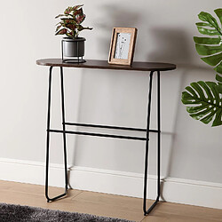 Versa Meuble d'entrée étroit, Table console Vilius 80x23,5x80cm,Bois, Marron et noir