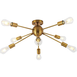 Stoex Plafonnier D'Intérieur Rétro Or, Lampe de Plafond Moderne 8 Lumières Plafonnier Vintage Pour Chambre Cuisine Couloir Salon E27 