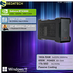 Sedatech Pack Mini-PC Evo • Intel i7-9750H • RTX3060 • 16Go RAM • 1To SSD M.2 • Windows 11 • Moniteur 24''