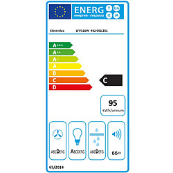 Hotte décorative inclinée 60cm 600m3/h blanc - lfv316w - ELECTROLUX