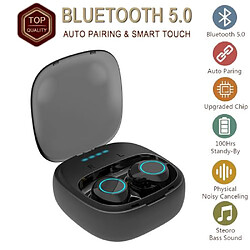 Ecouteur sans fil LAMZIEN Oreillette bluetooth 5.0 Hi-FI Son Sport Etanche IP67 avec Micro Intégré Noir 